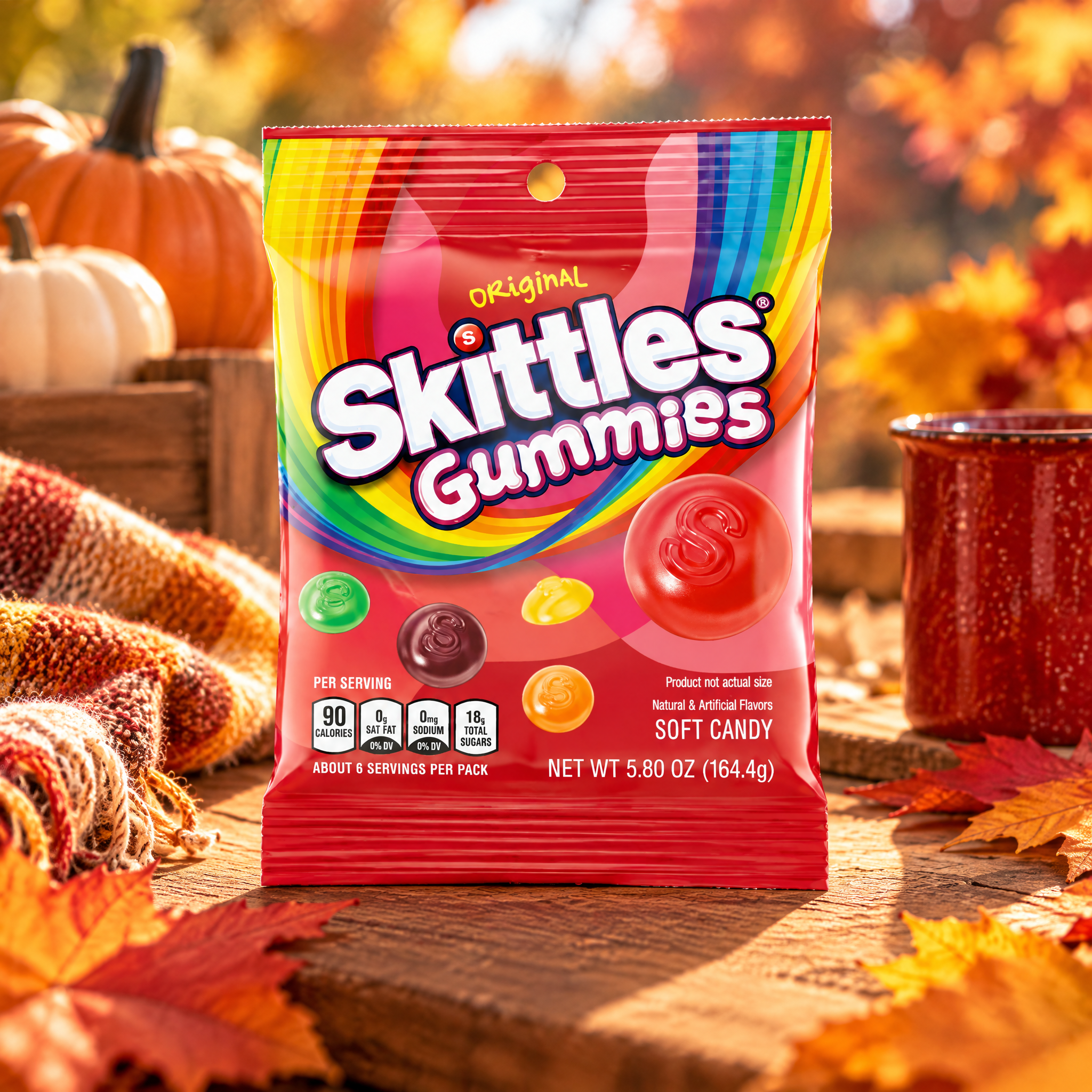SKITTLES Original Gummies Candy, 5.8 oz Bag