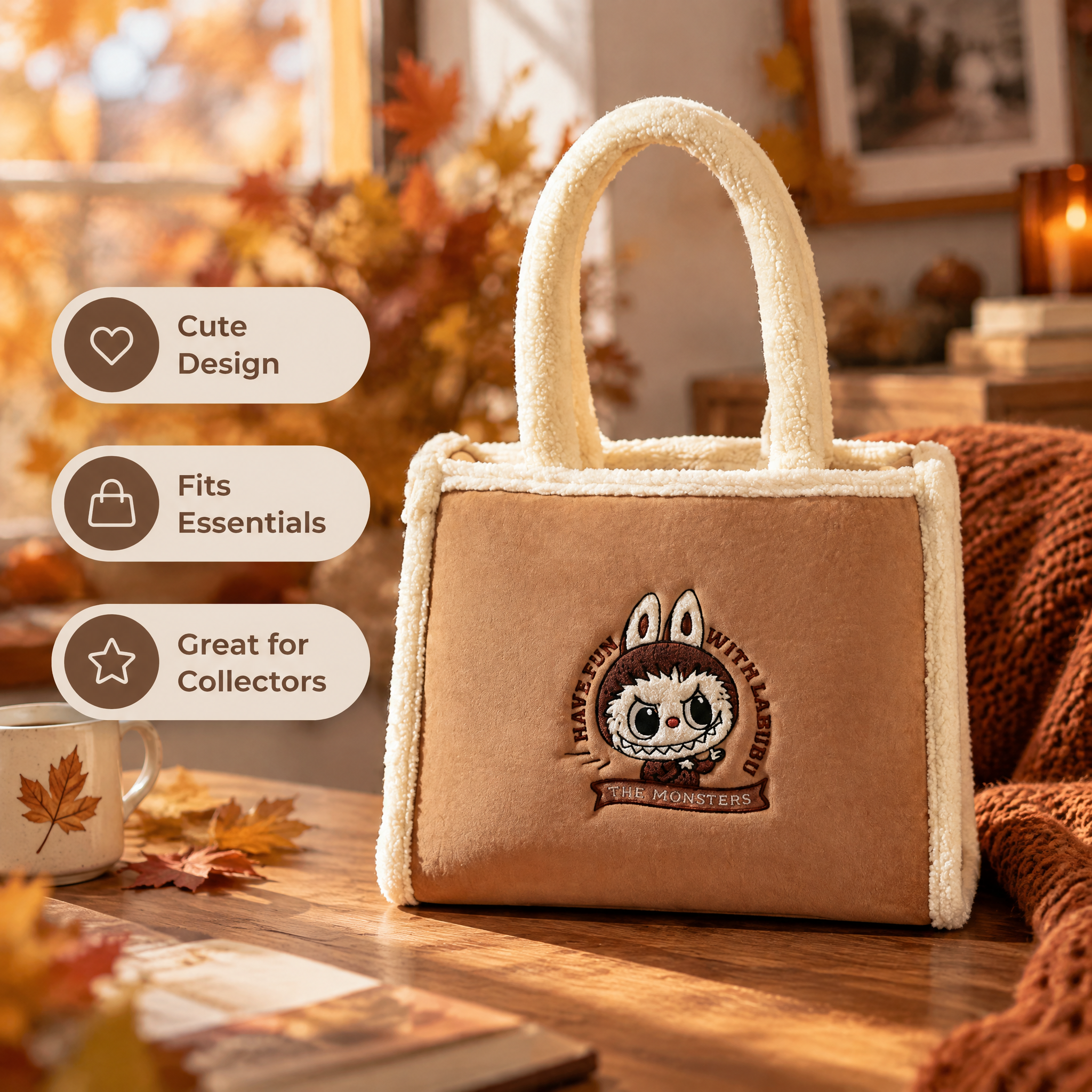 LABUBU Classic Bag Series – Plush Tote (Brown) Bag