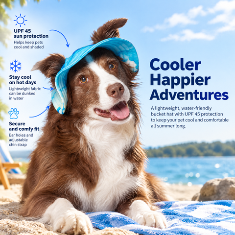 Frisco UPF 45 Cooling River Watercolor Dog & Cat Bucket Hat, X-Large/XX-Large