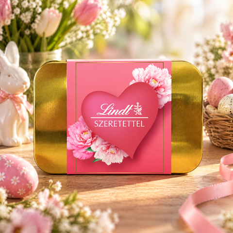 Arany doboz LINDOR Pralinéval, 200g - Szeretettel