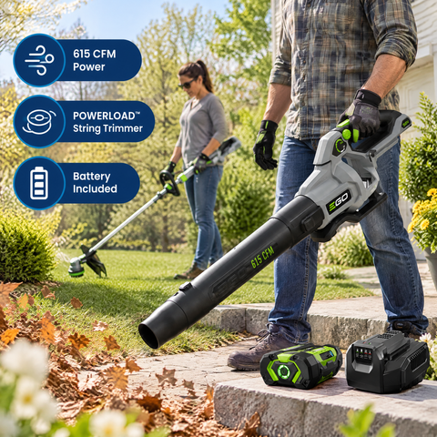 EGO POWER+ 56-volt Cordless Battery String Trimmer and Leaf Blower and Combo Kit 2.5 Ah (Battery Included) (Charger Included)